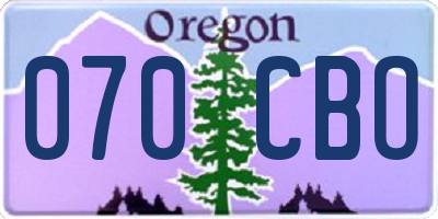 OR license plate 070CBO