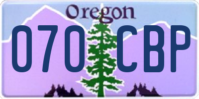 OR license plate 070CBP