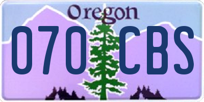 OR license plate 070CBS