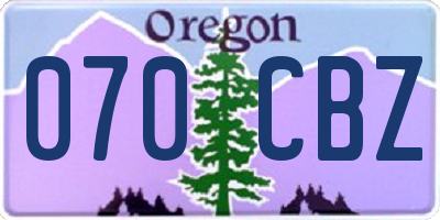 OR license plate 070CBZ