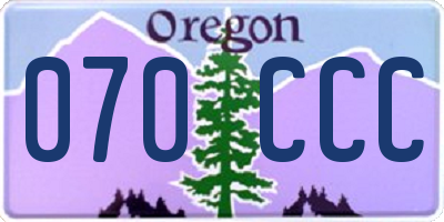 OR license plate 070CCC