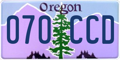 OR license plate 070CCD