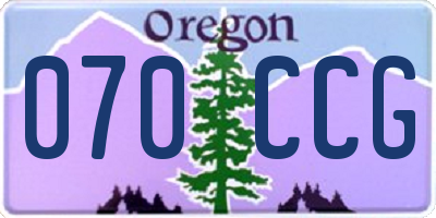 OR license plate 070CCG