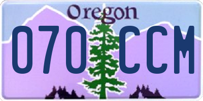 OR license plate 070CCM