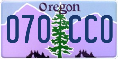 OR license plate 070CCO