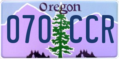 OR license plate 070CCR