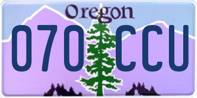 OR license plate 070CCU
