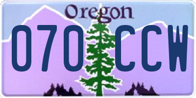 OR license plate 070CCW
