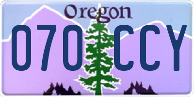 OR license plate 070CCY