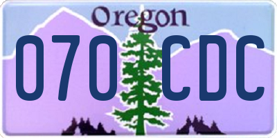 OR license plate 070CDC