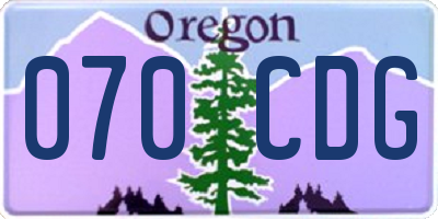 OR license plate 070CDG