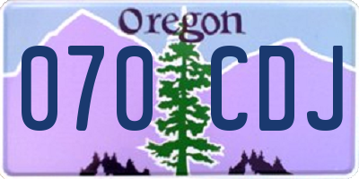OR license plate 070CDJ