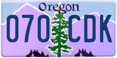 OR license plate 070CDK