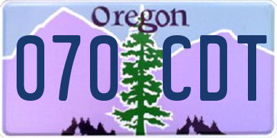 OR license plate 070CDT