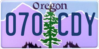 OR license plate 070CDY