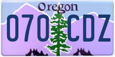 OR license plate 070CDZ