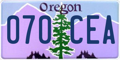 OR license plate 070CEA