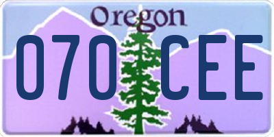 OR license plate 070CEE