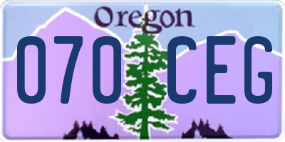 OR license plate 070CEG