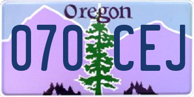 OR license plate 070CEJ