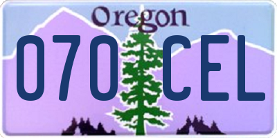 OR license plate 070CEL