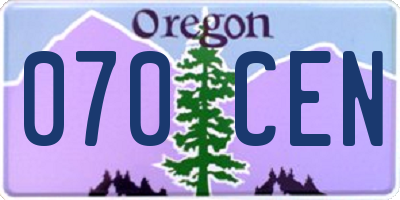 OR license plate 070CEN