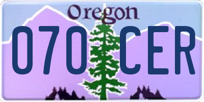 OR license plate 070CER