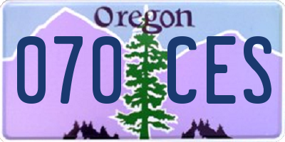 OR license plate 070CES