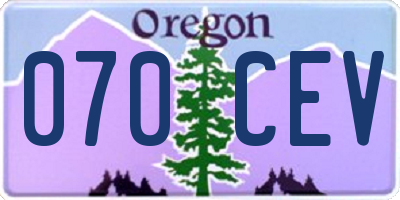 OR license plate 070CEV