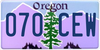 OR license plate 070CEW