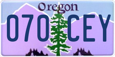 OR license plate 070CEY