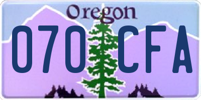 OR license plate 070CFA