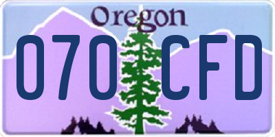 OR license plate 070CFD