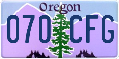 OR license plate 070CFG