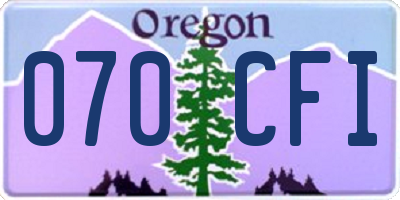 OR license plate 070CFI