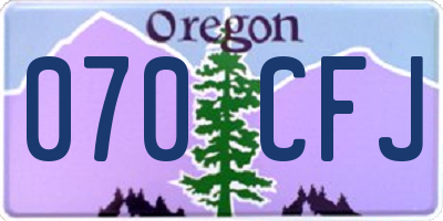 OR license plate 070CFJ