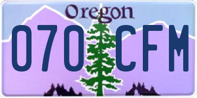 OR license plate 070CFM