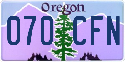 OR license plate 070CFN