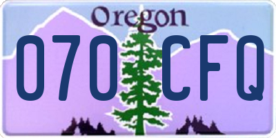 OR license plate 070CFQ
