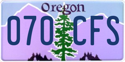 OR license plate 070CFS