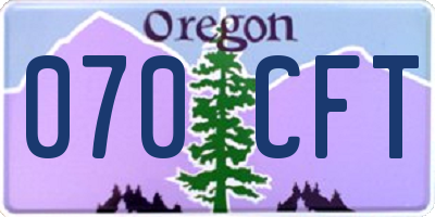 OR license plate 070CFT