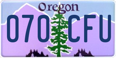 OR license plate 070CFU