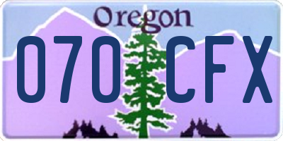OR license plate 070CFX