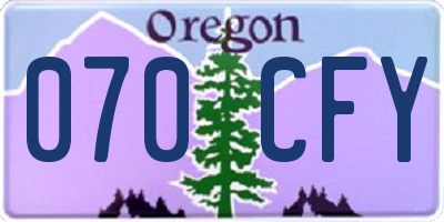 OR license plate 070CFY