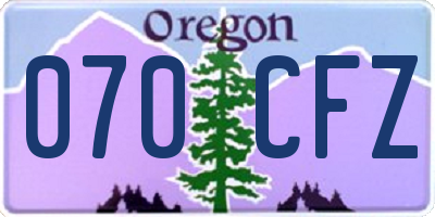 OR license plate 070CFZ