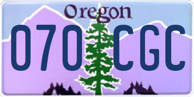 OR license plate 070CGC