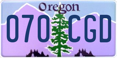 OR license plate 070CGD