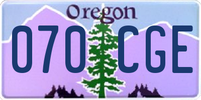 OR license plate 070CGE