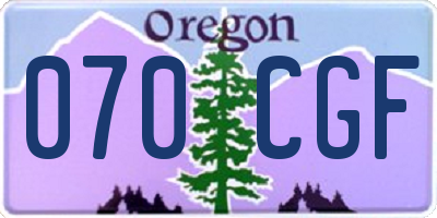 OR license plate 070CGF