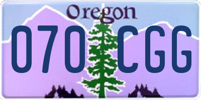 OR license plate 070CGG